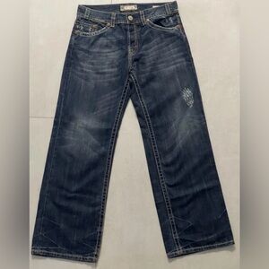 New MEK Denim Jeans Men Size 32x32 Straight Leg Button Fly Pant